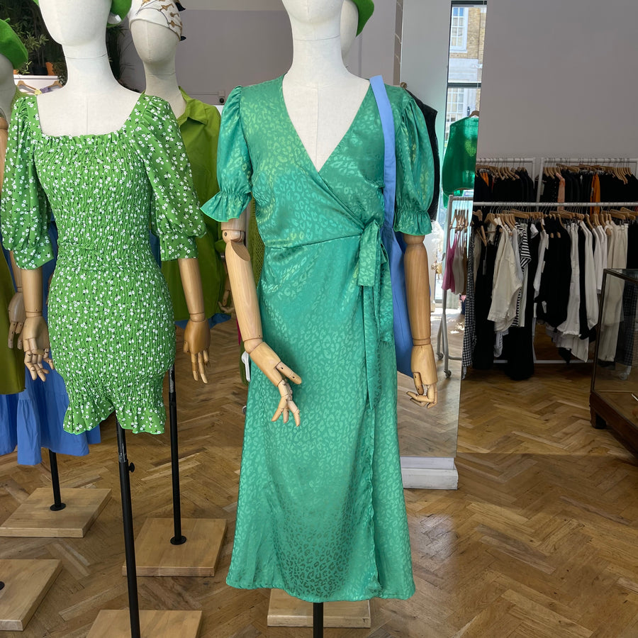 Green wrap dress 