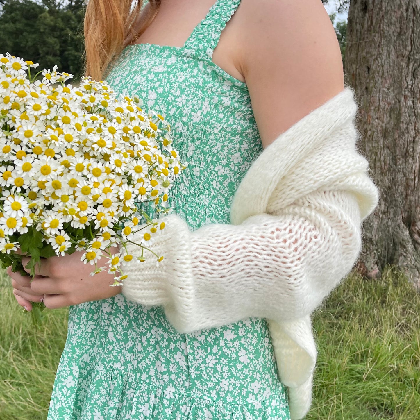 Mohair Cardigan White