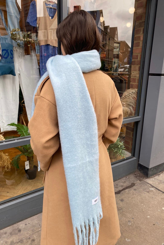 oversized soft winter scarf Light Blue