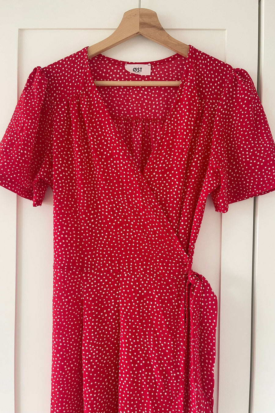 Red Spotted Vera Wrap Dress