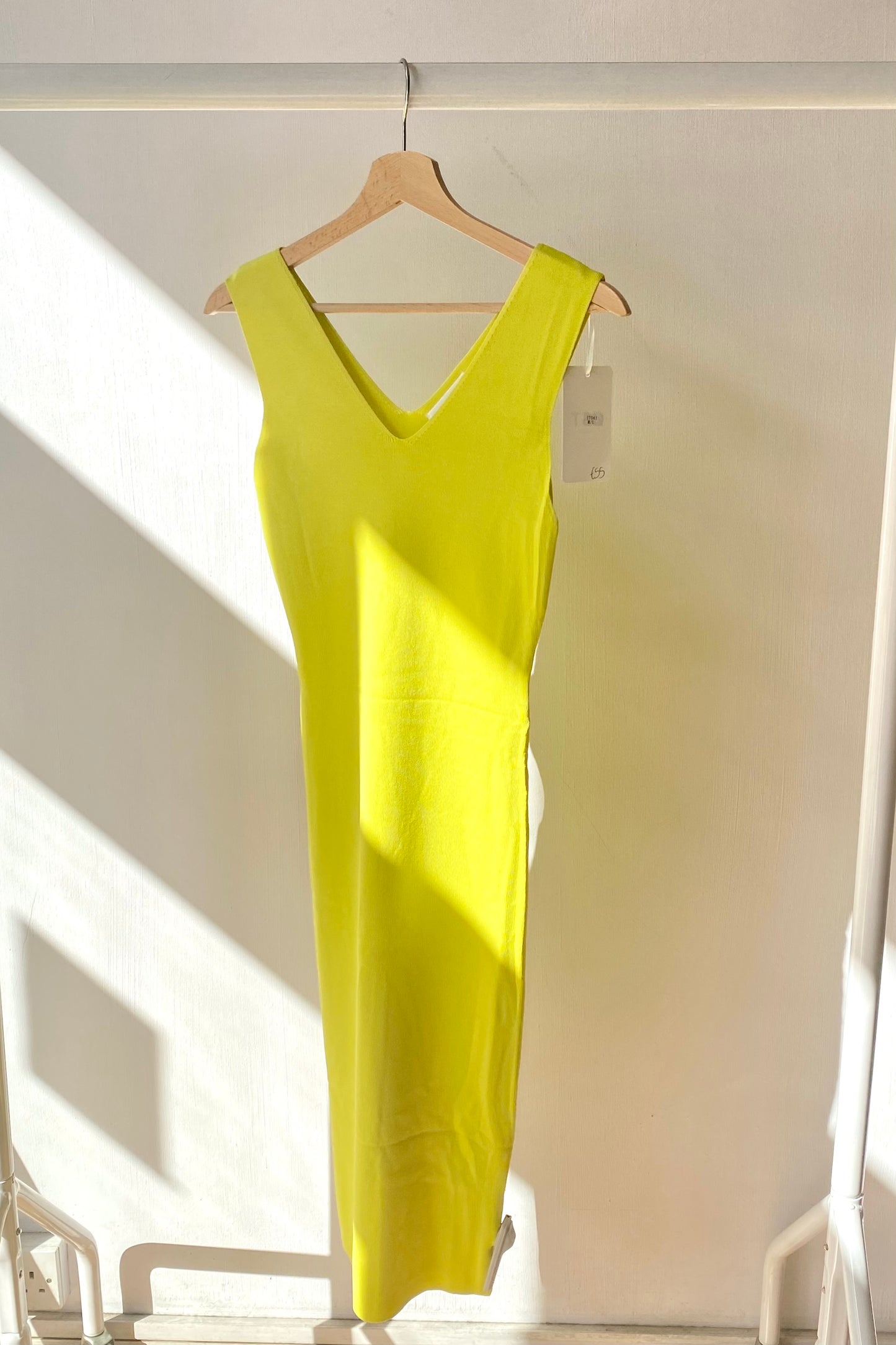 Julie V Neck Dress -Lime