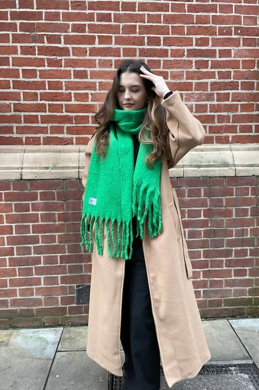 Oversized soft winter scarf Green