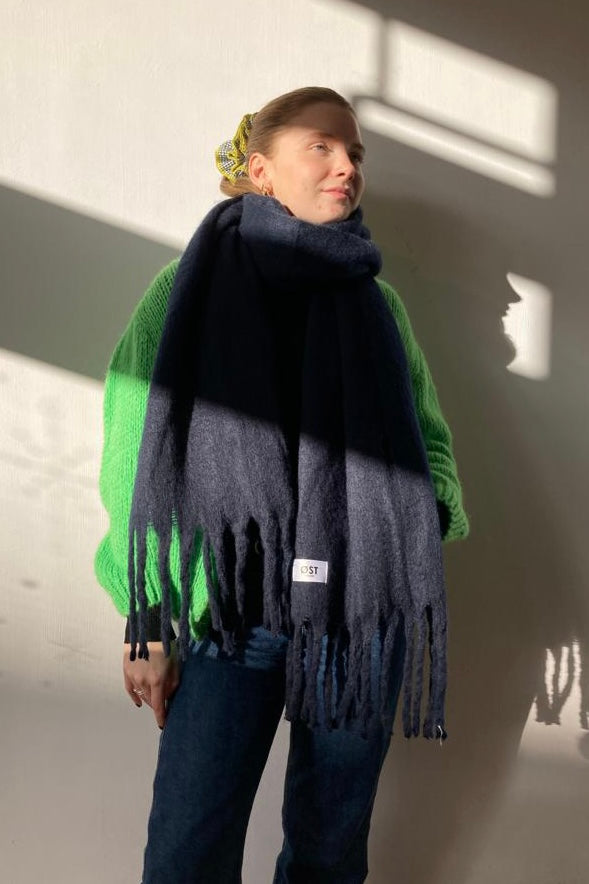 Oversized soft winter scarf Navy