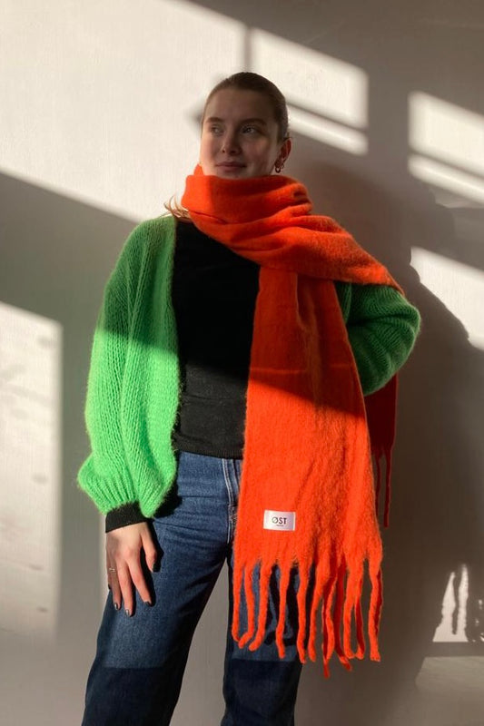 oversized soft winter scarf Orange