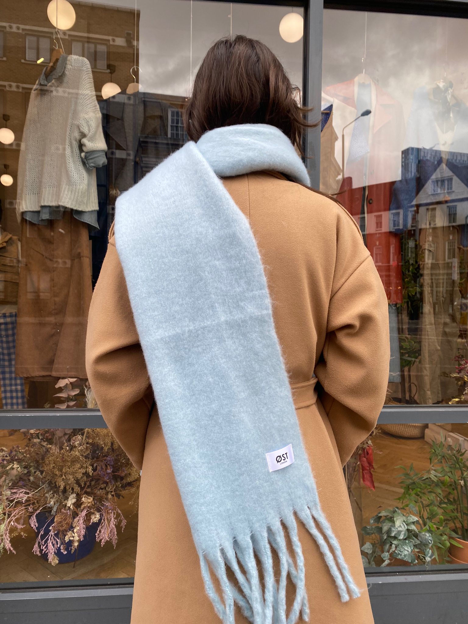 oversized soft winter scarf Light Blue