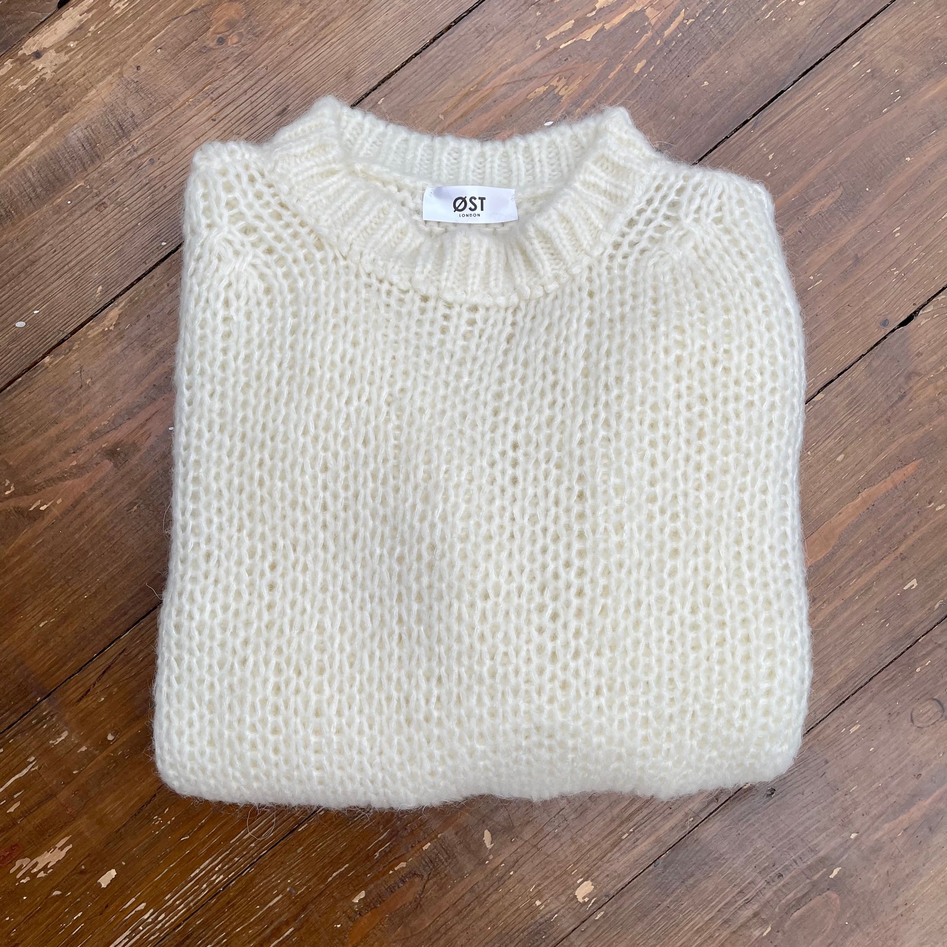 Mohair Jumper round neck White