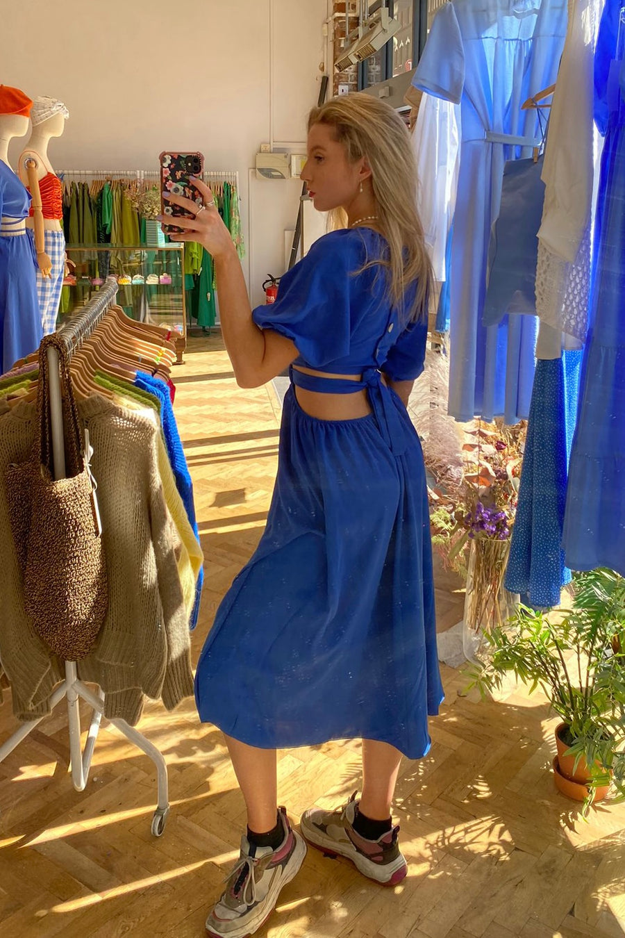 Ingrid Tie Dress Royal Blue