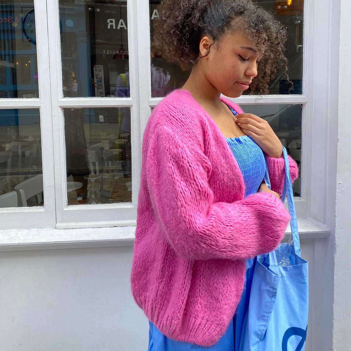 mohair cardigan Pink