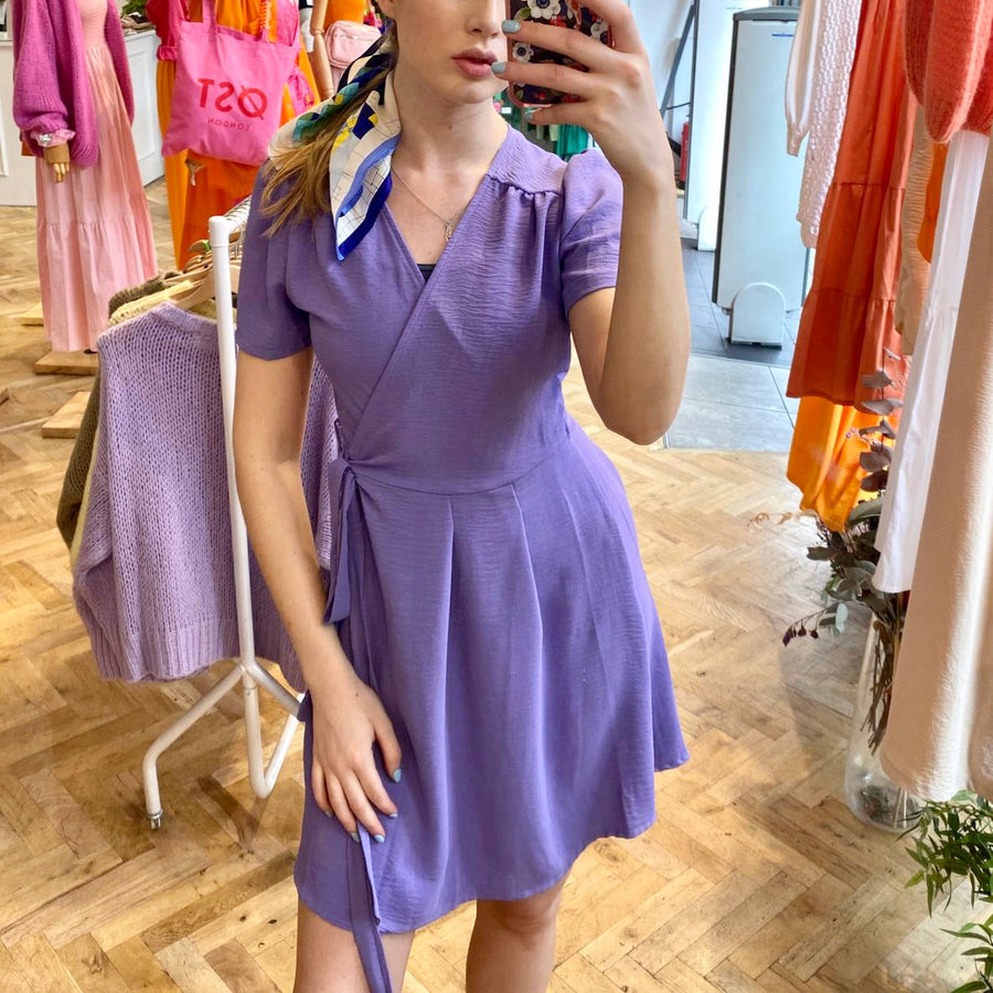 Lilac Mini Vera Wrap Dress