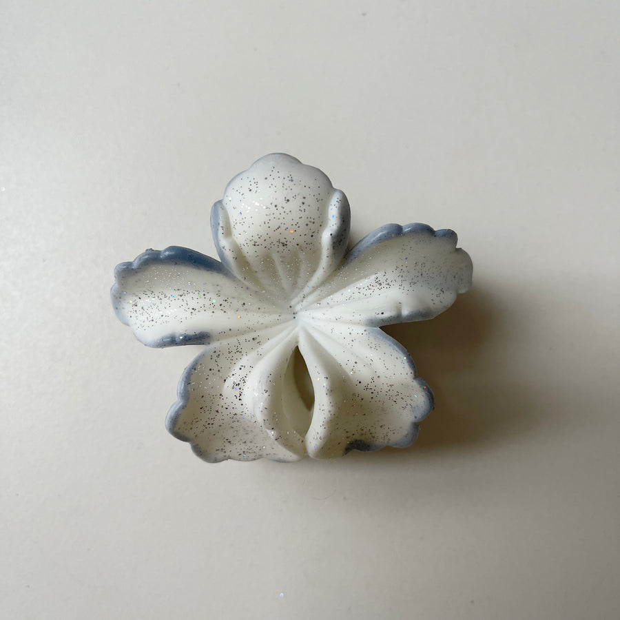 Blue flower hair clip