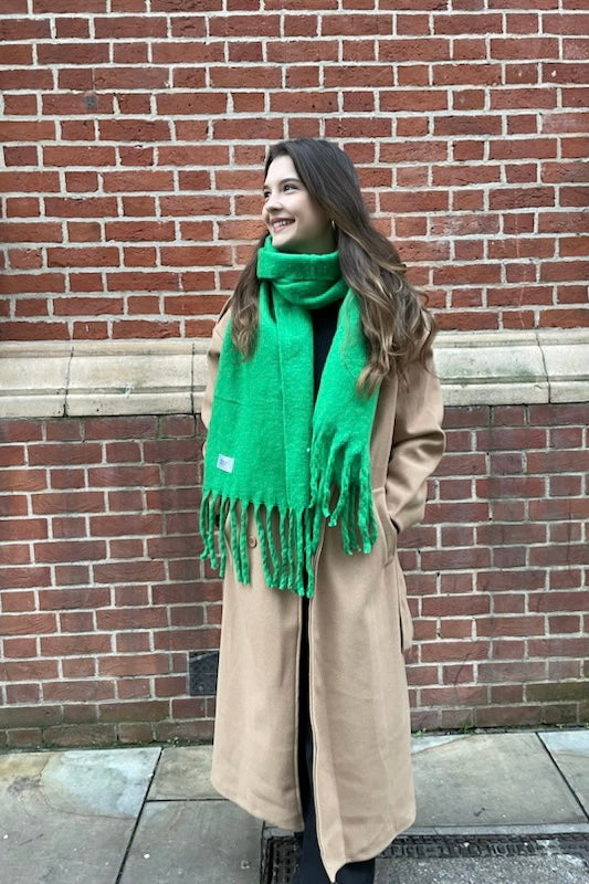 Oversized soft winter scarf Green