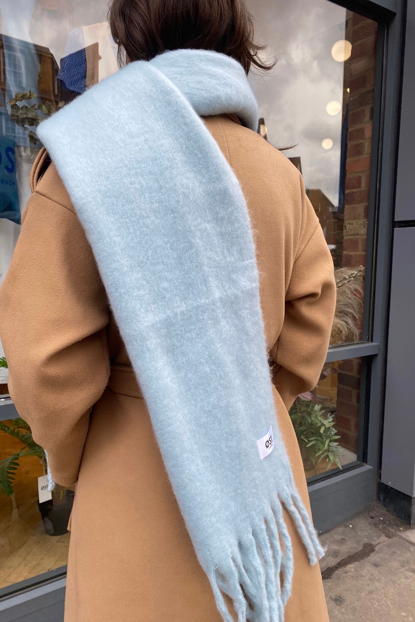 oversized soft winter scarf Light Blue