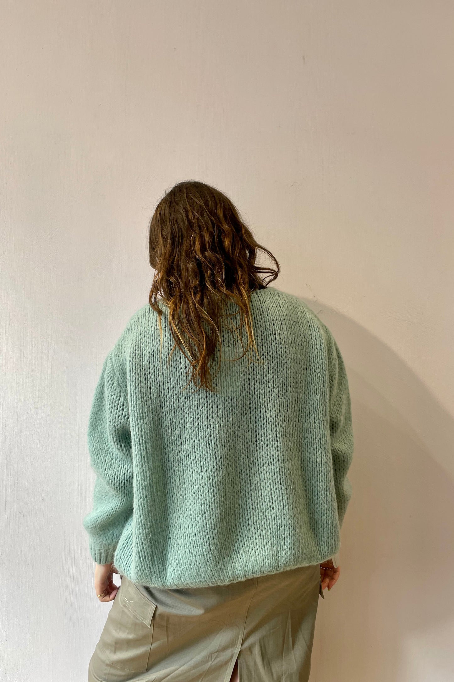 Mohair Cardigan Mint Green